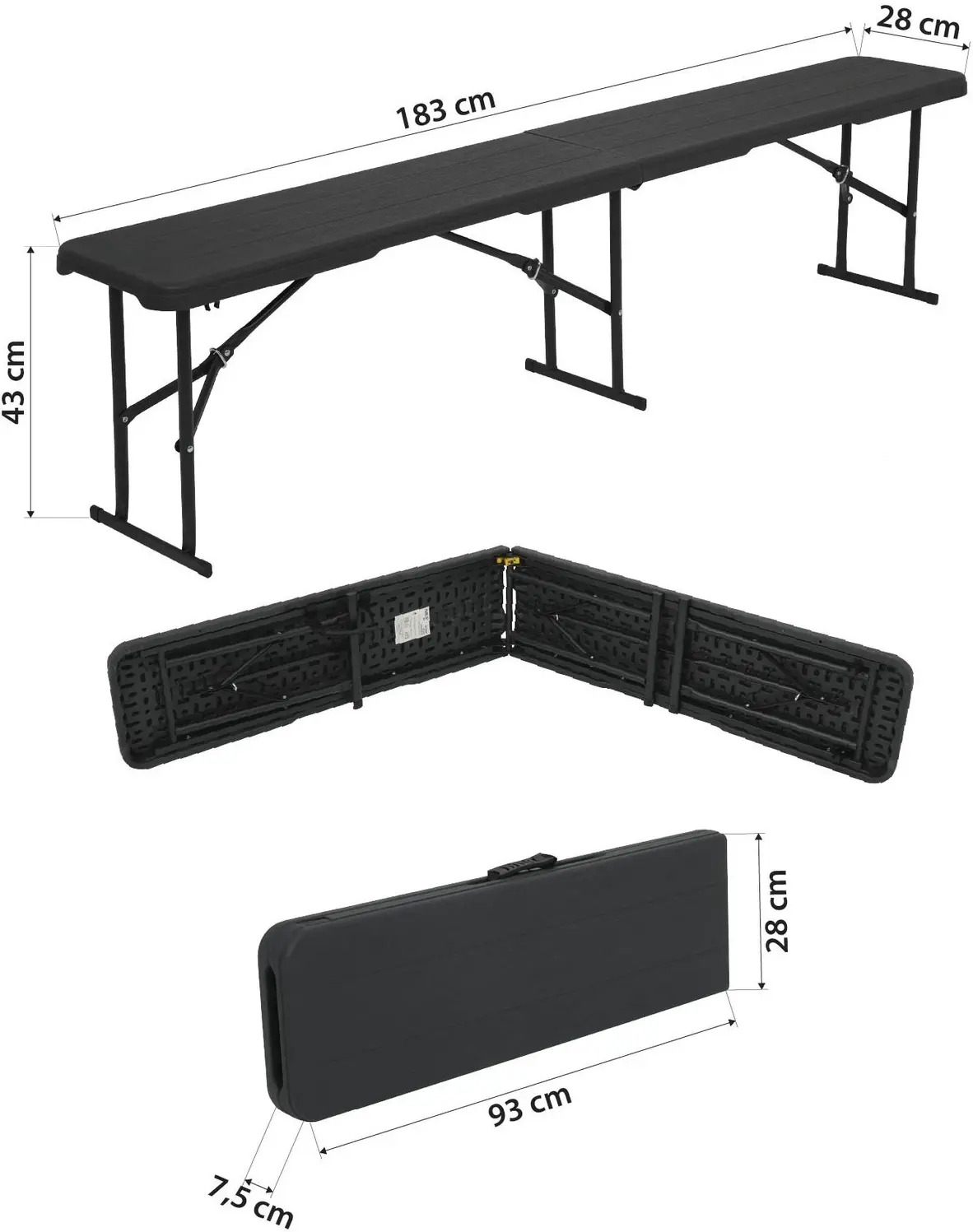 Scaun pliabil Nils Camp NC3404 (Black)