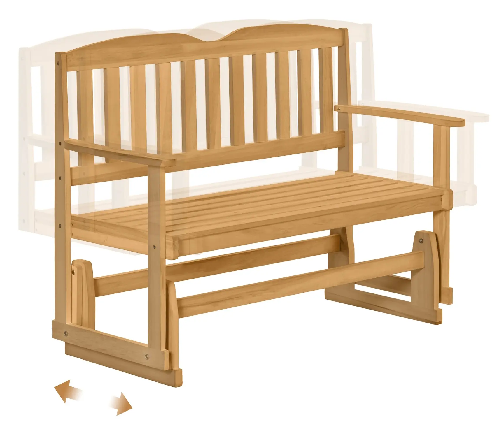 Садовая скамейка-качалка Outsunny 84B-529 (Natural) - 3