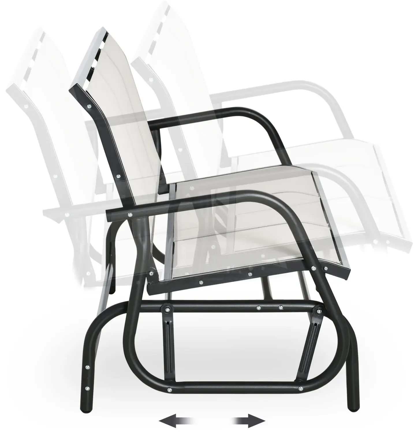 Banca-balansoar de gradina Outsunny 84B-531CW (Cream White) - 4