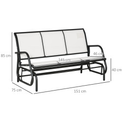 Banca-balansoar de gradina Outsunny 84B-531CW (Cream White) Thumb