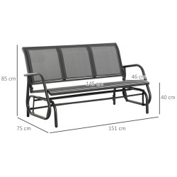 Banca-balansoar de gradina Outsunny 84B-531GY (Grey) Thumb