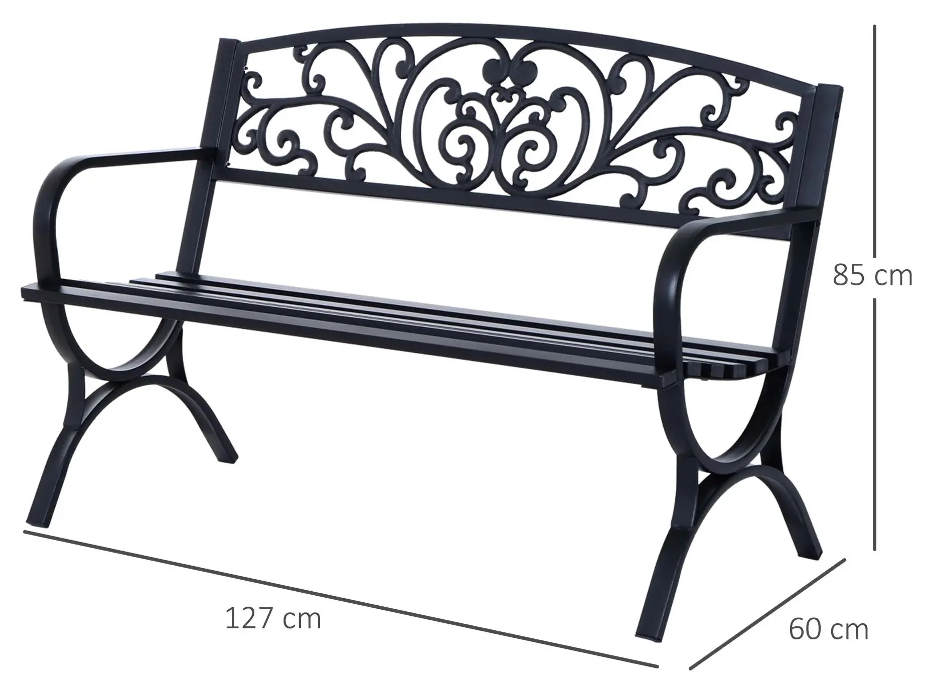Banca de gradina Outsunny 84B-009 (Black) - 8