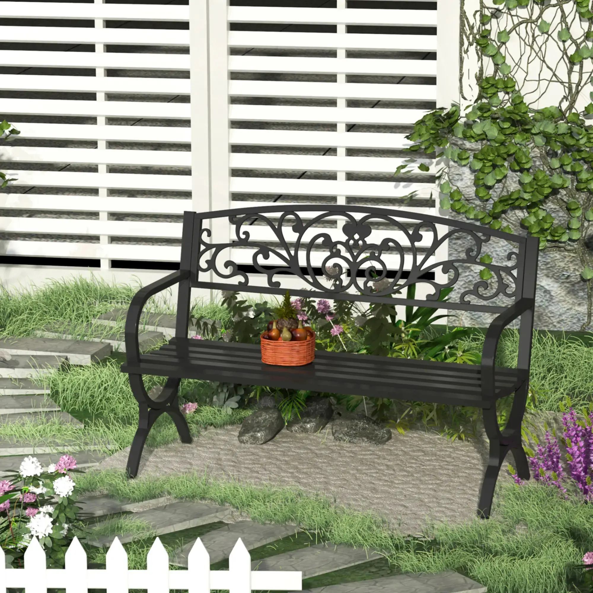 Banca de gradina Outsunny 84B-009 (Black) - 9