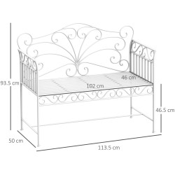 Садовая скамейка Outsunny 84B-077 (White) Thumb