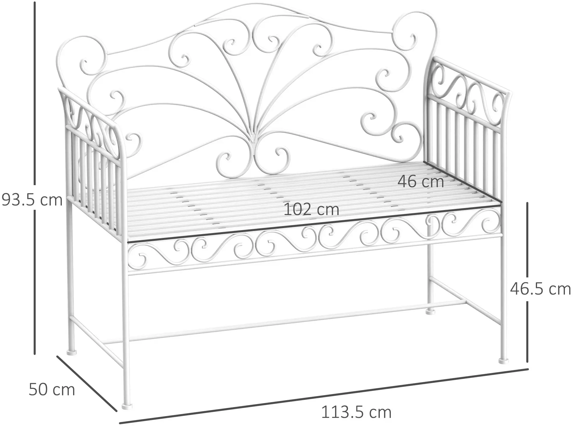Садовая скамейка Outsunny 84B-077 (White) - 9