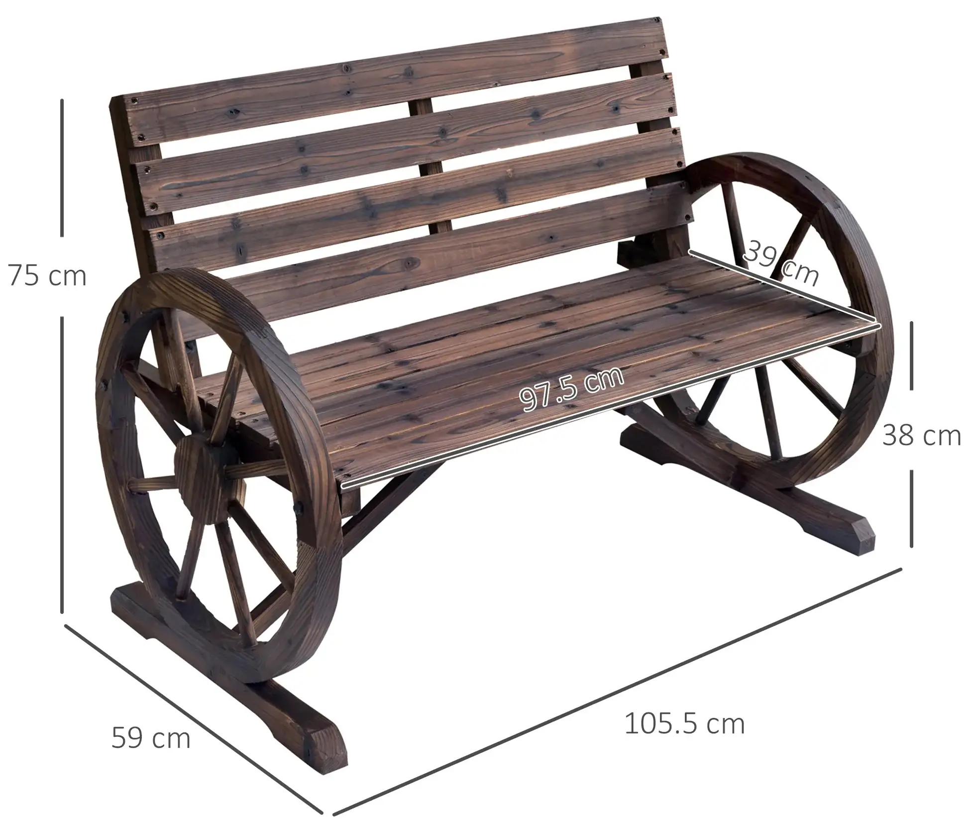 Banca de gradina Outsunny 84B-183 (Brown) - 6