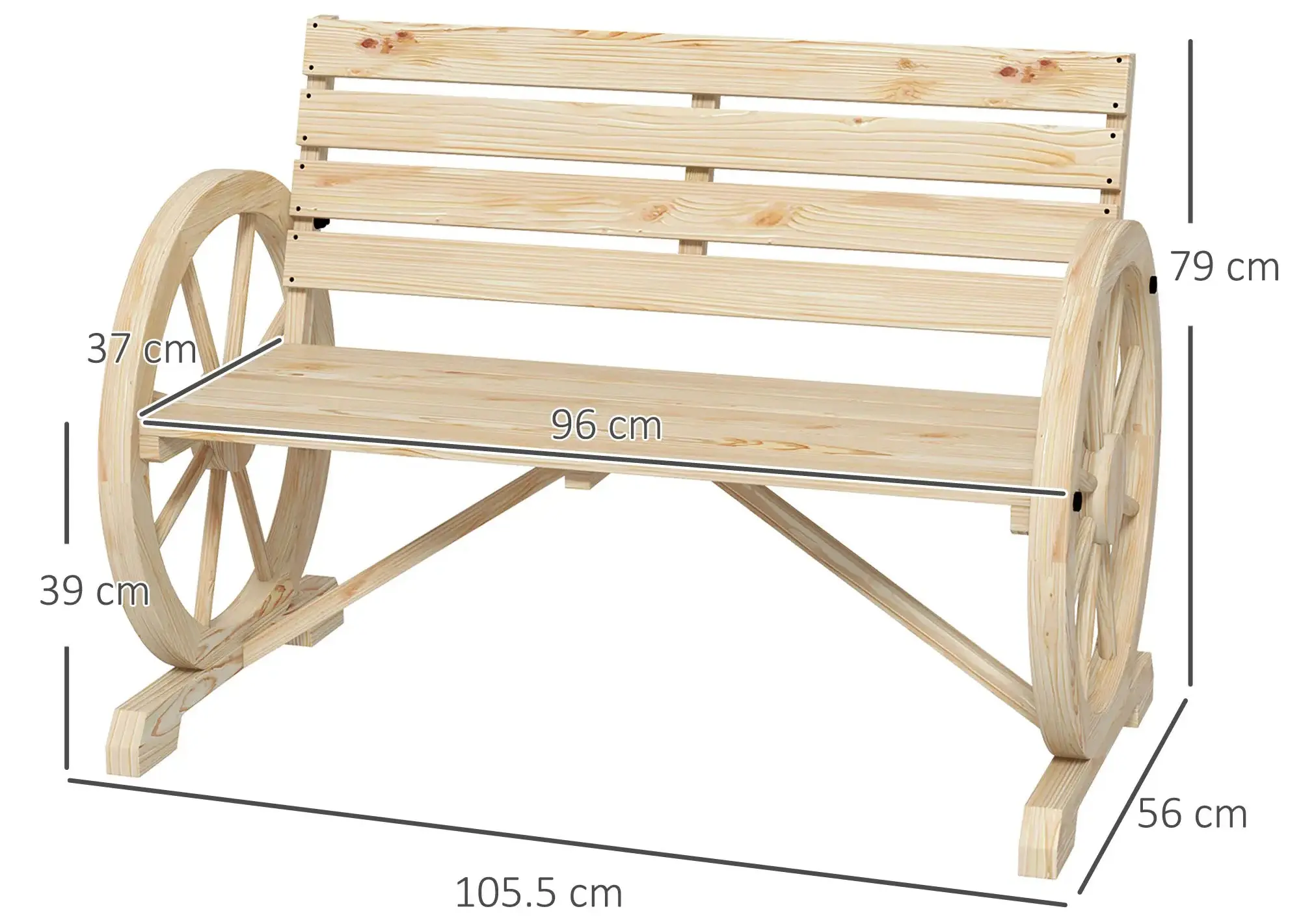 Садовая скамейка Outsunny 84B-183V00ND (Natural) - 6