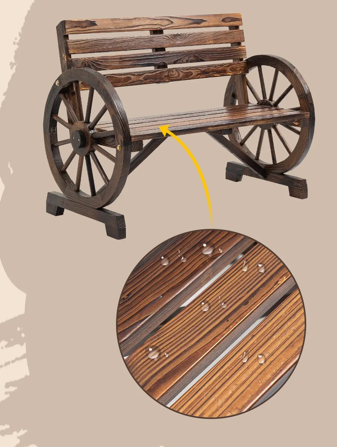 Садовая скамейка Outsunny 84B-183V00TN (Brown) - 7