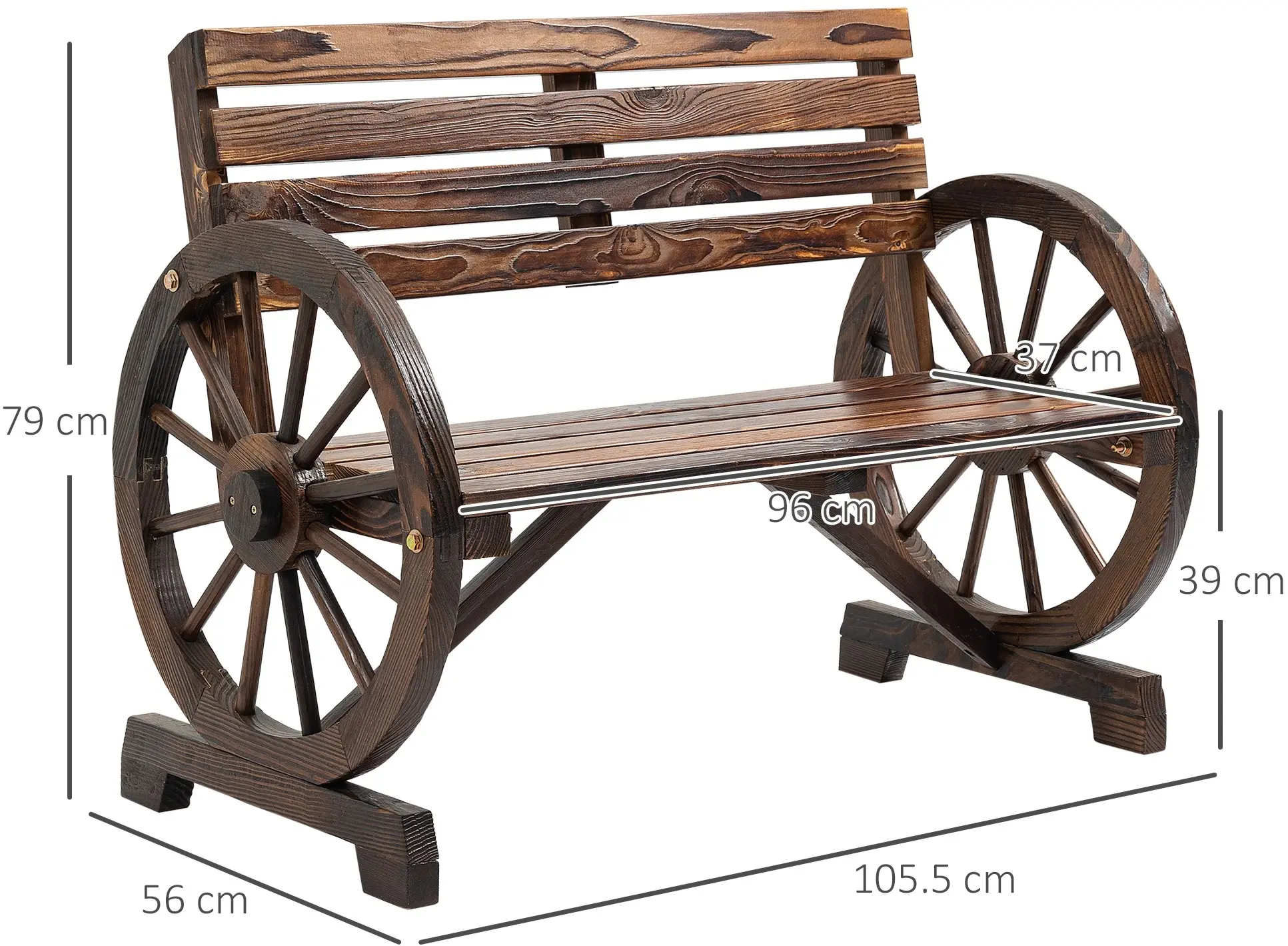 Садовая скамейка Outsunny 84B-183V00TN (Brown) - 8