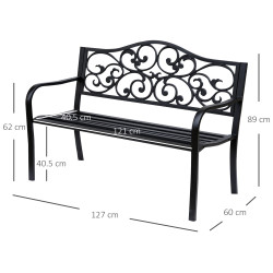 Садовая скамейка Outsunny 84B-187BK (Black) Thumb