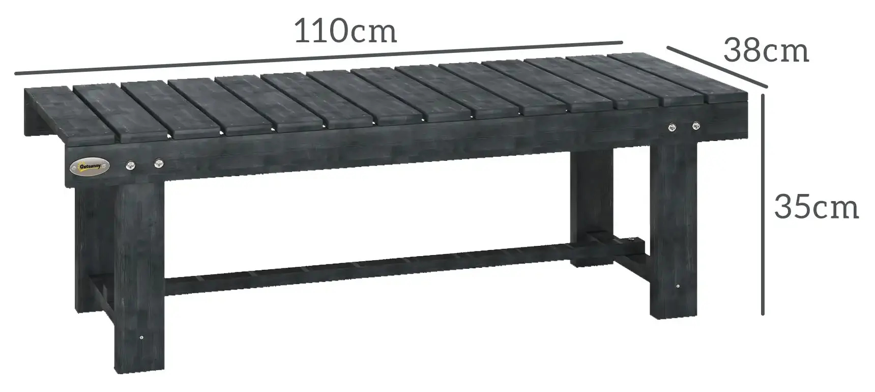 Banca de gradina Outsunny 84B-362V00GY (Grey) - 4