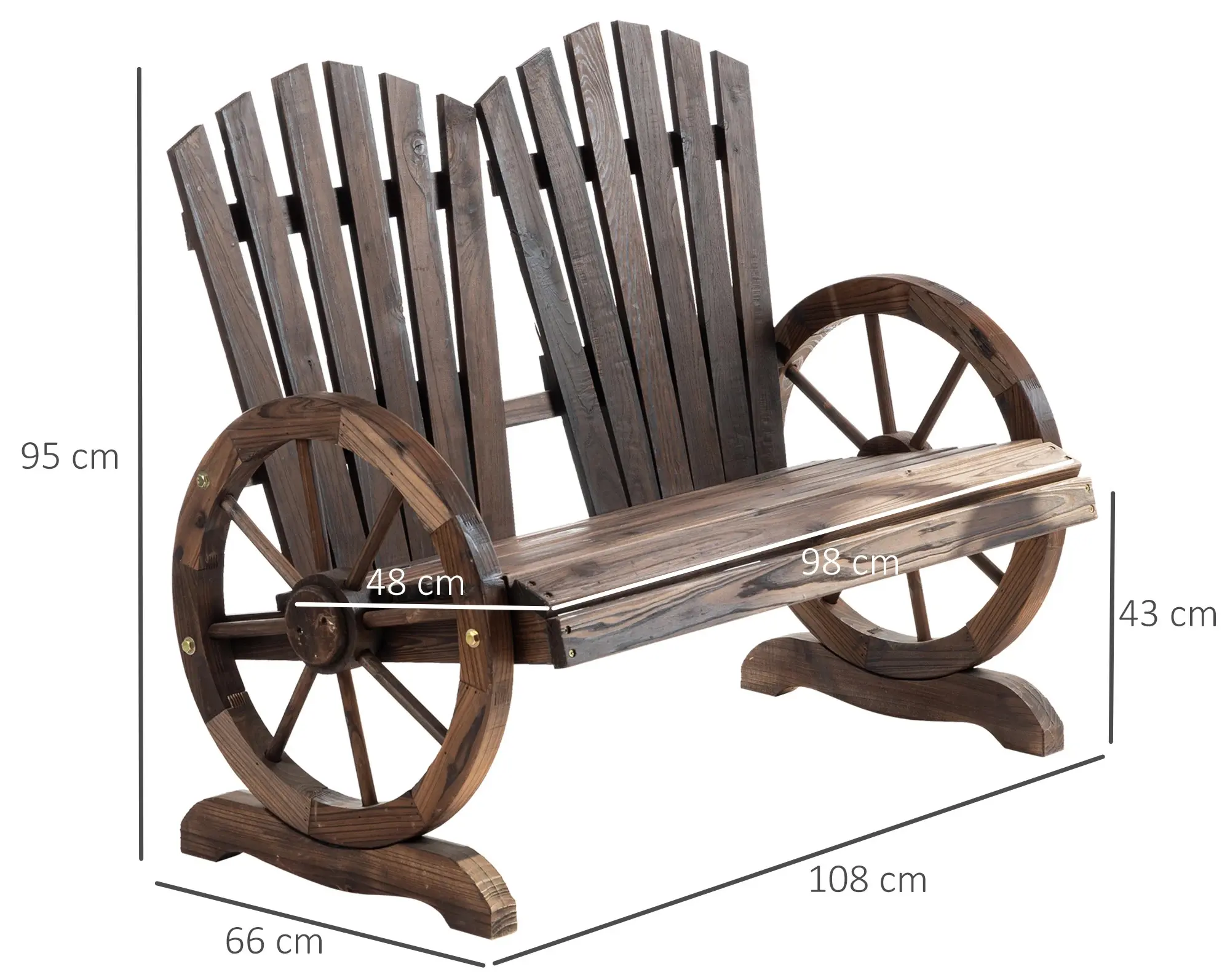 Banca de gradina Outsunny 84B-406 (Brown) - 7