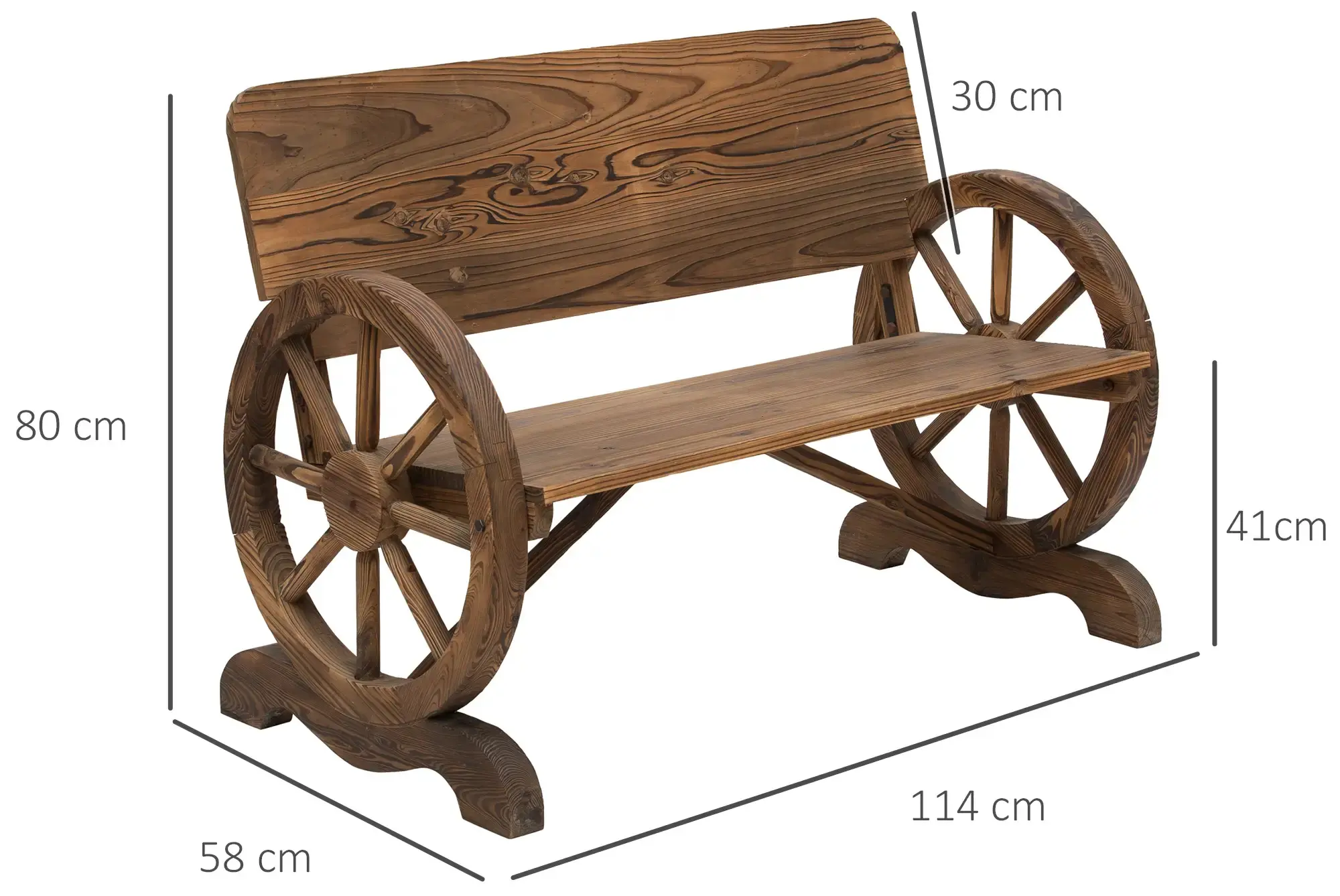 Banca de gradina Outsunny 84B-408 (Brown) - 6