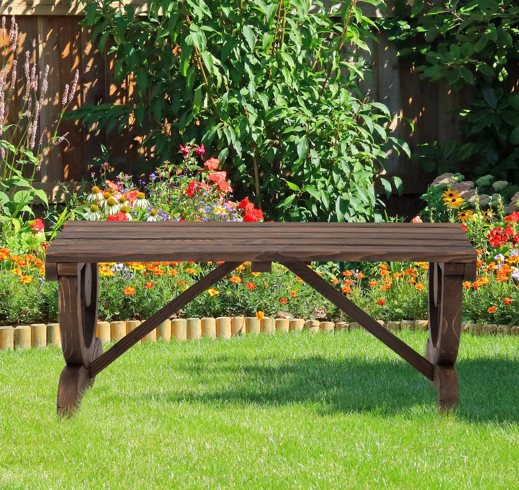 Садовая скамейка Outsunny 84B-410 (Brown) - 7