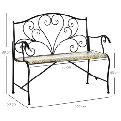 Садовая скамейка Outsunny 84B-489 (Black) Thumb