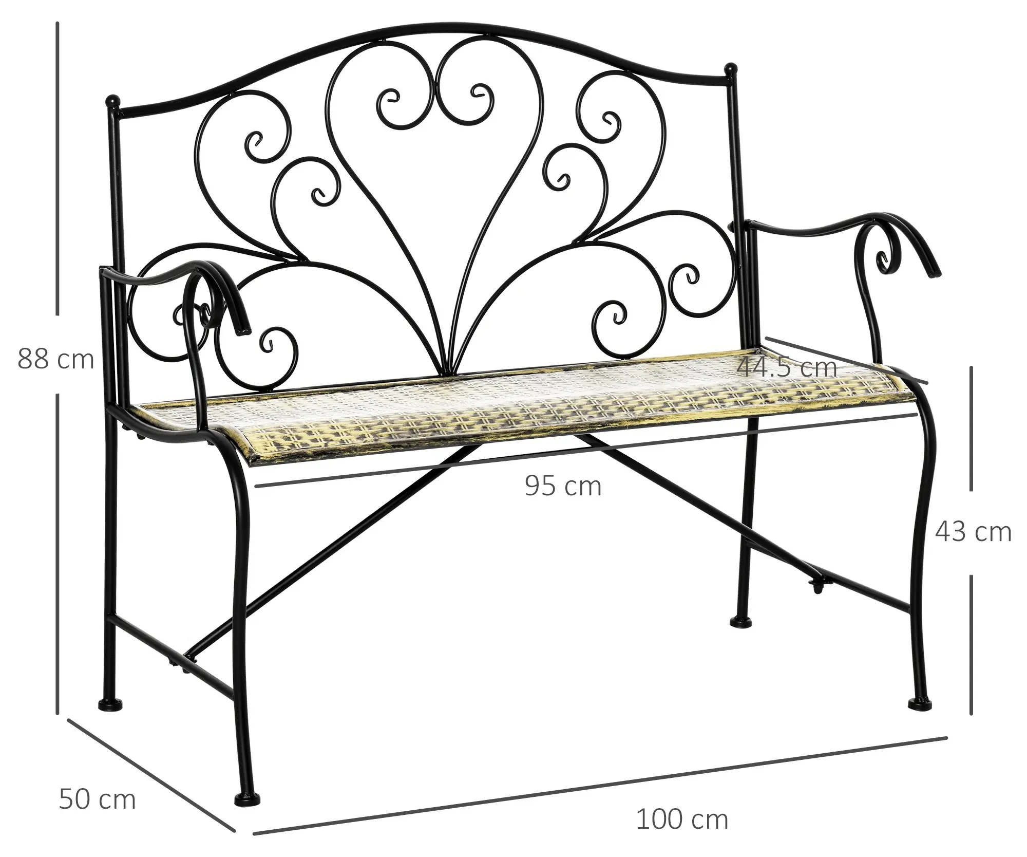 Садовая скамейка Outsunny 84B-489 (Black) - 4