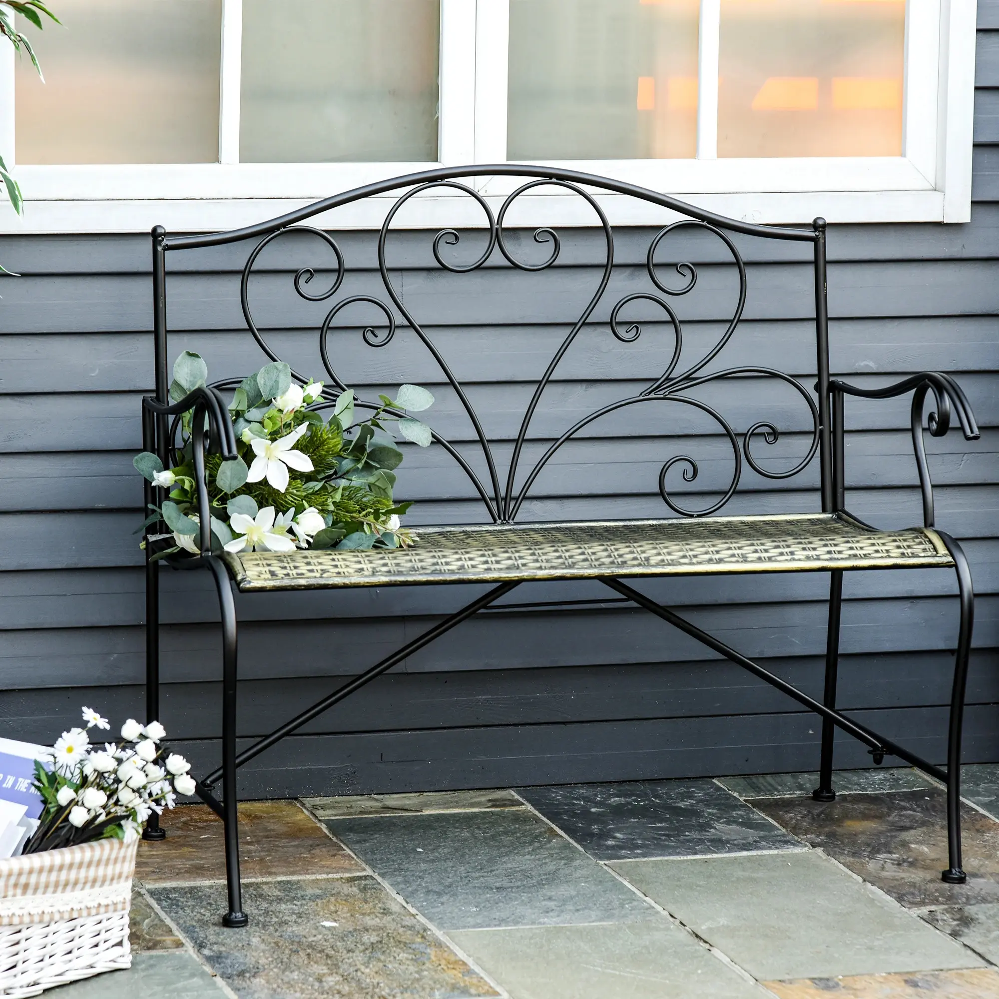Садовая скамейка Outsunny 84B-489 (Black) - 9