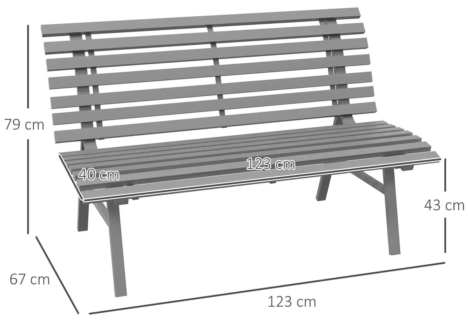 Садовая скамейка Outsunny 84G-206V00GY (Grey) - 4