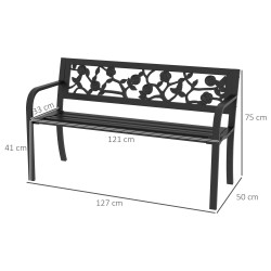 Садовая скамейка Outsunny 84G-245V00BK (Black) Thumb