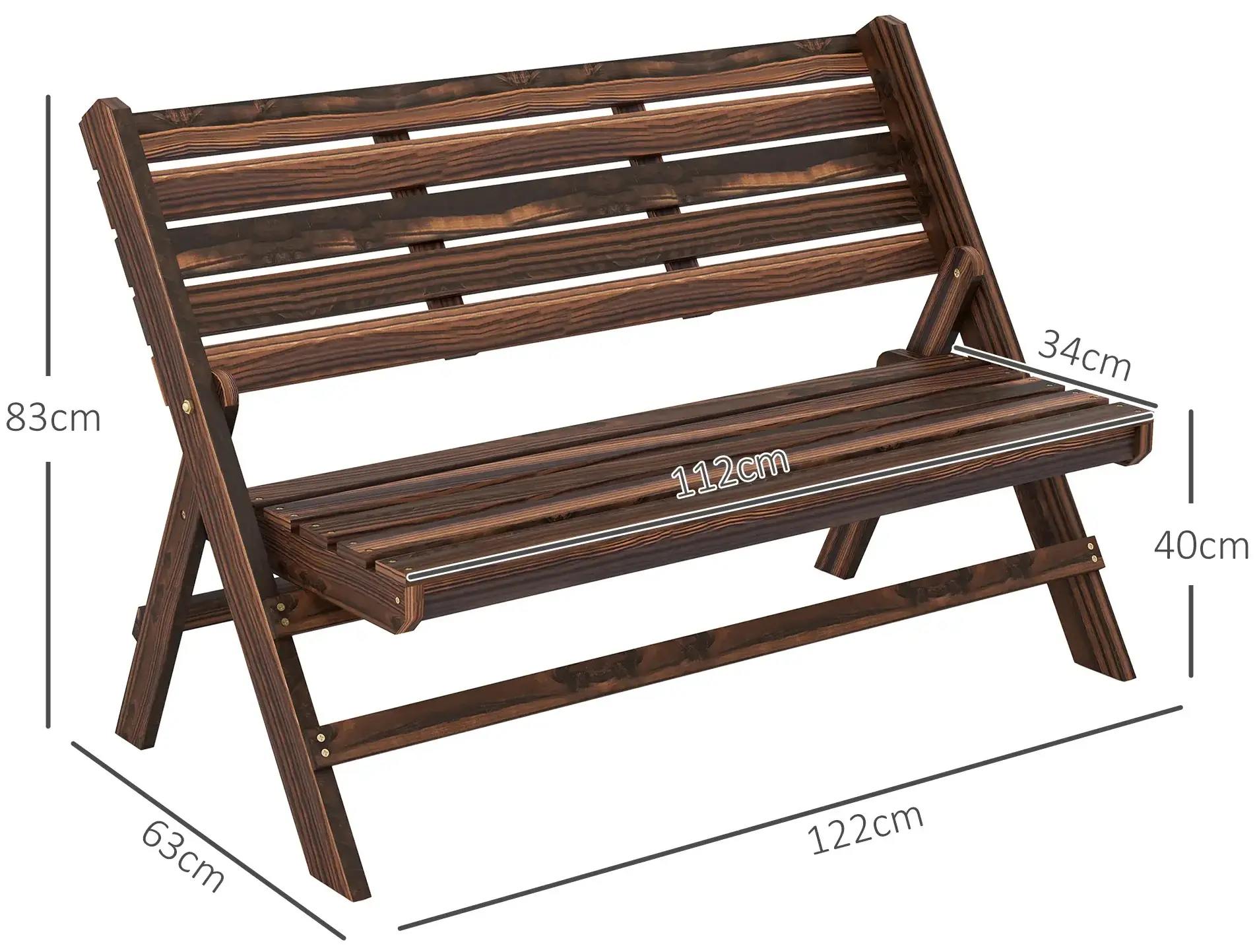 Садовая скамейка Outsunny 84G-318V00TN (Brown) - 4