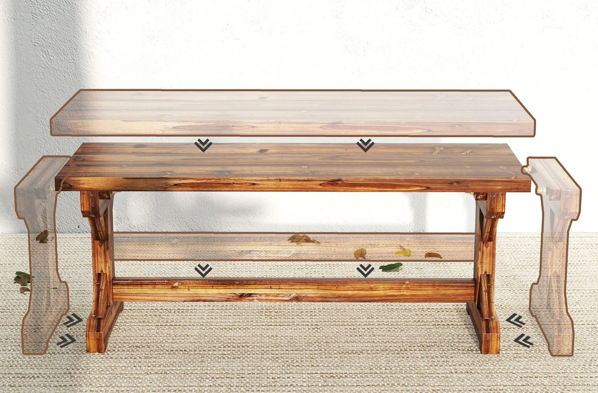 Banca de gradina Outsunny 84K-071V00TN (Brown) - 5