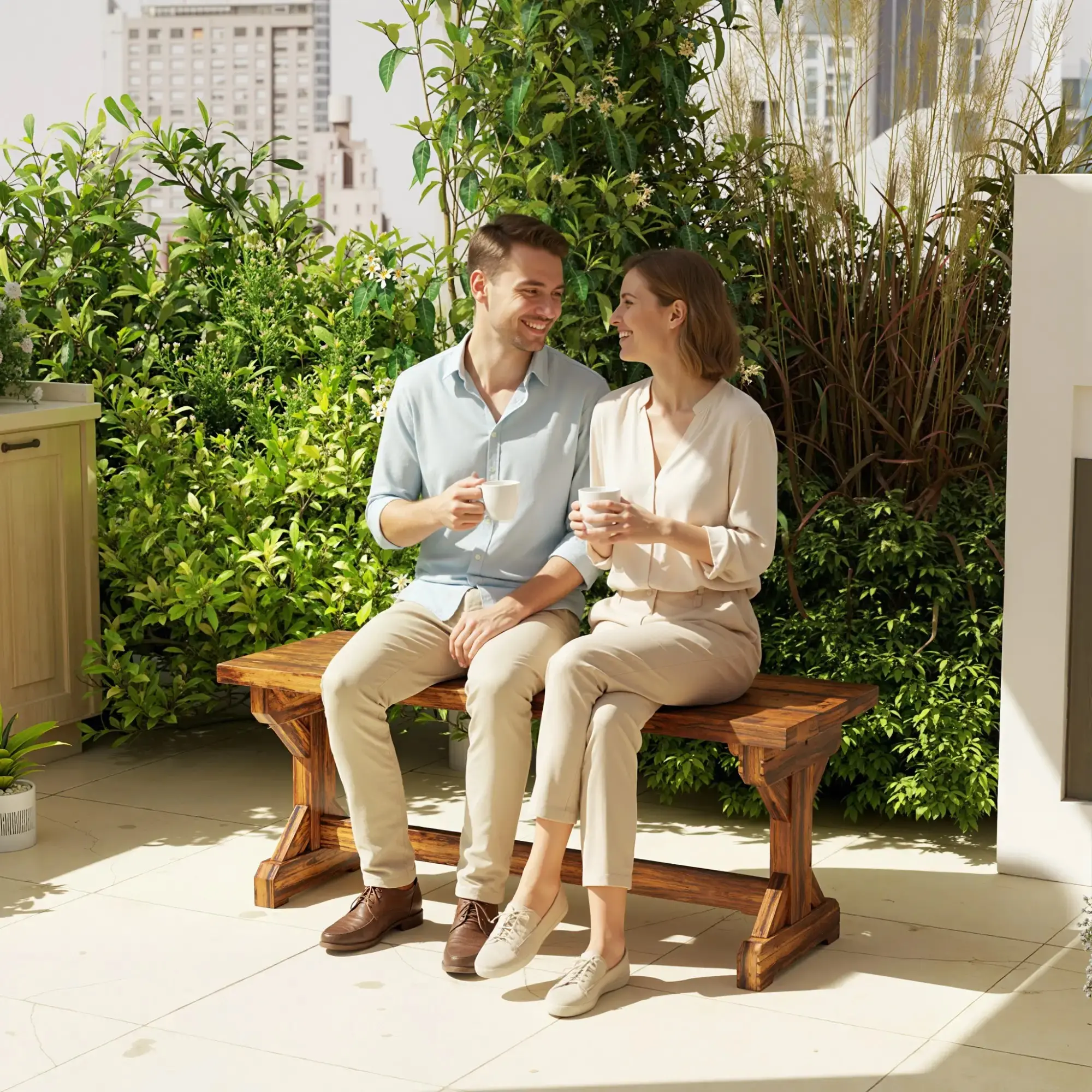 Banca de gradina Outsunny 84K-071V00TN (Brown) - 6