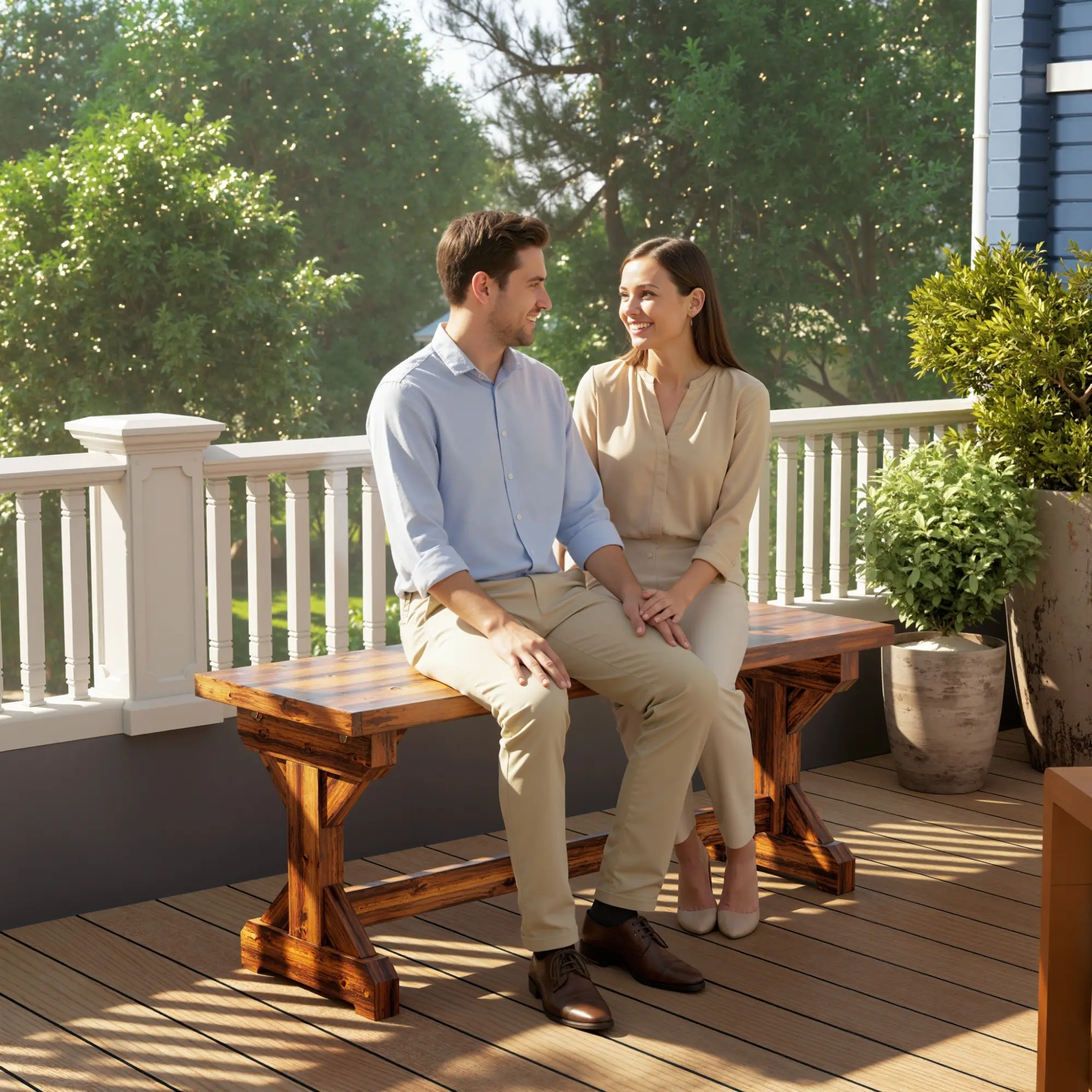 Banca de gradina Outsunny 84K-071V00TN (Brown) - 7