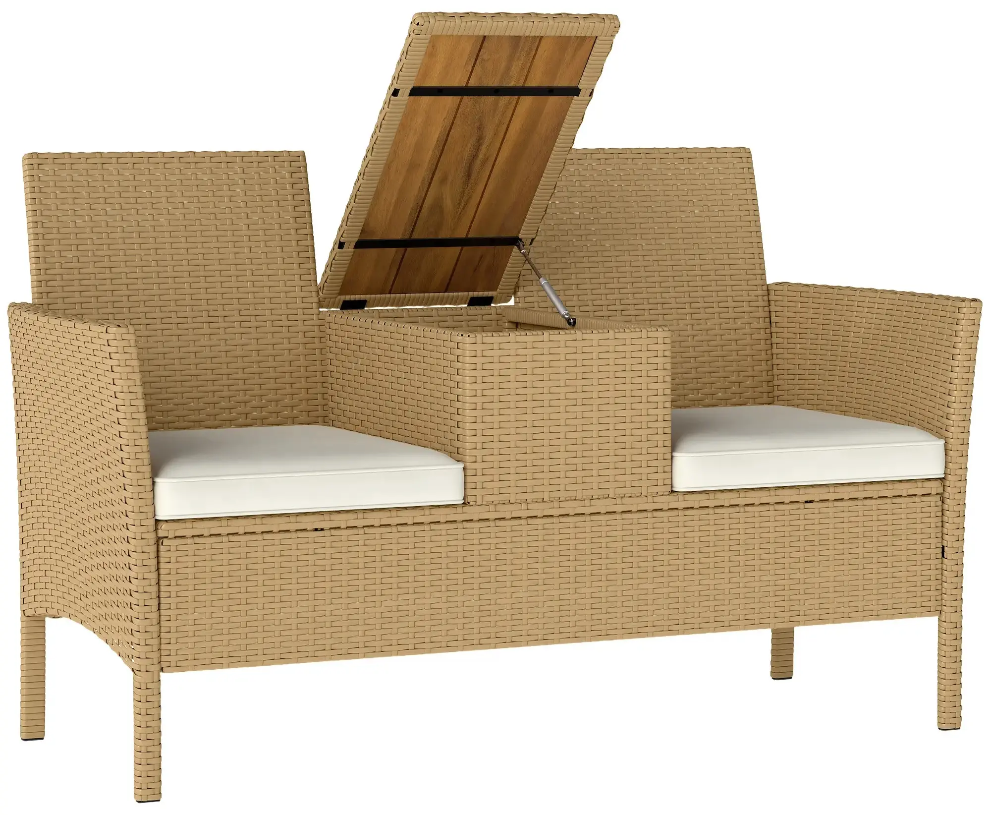 Banca de gradina Outsunny 860-350V00CW (Khaki/Cream) - 2