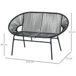 Садовая скамейка Outsunny 867-177V01BK (Black) Thumb