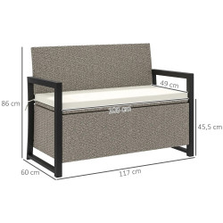 Садовая скамейка Outsunny 867-221V00CW (Cream White/Grey) Thumb