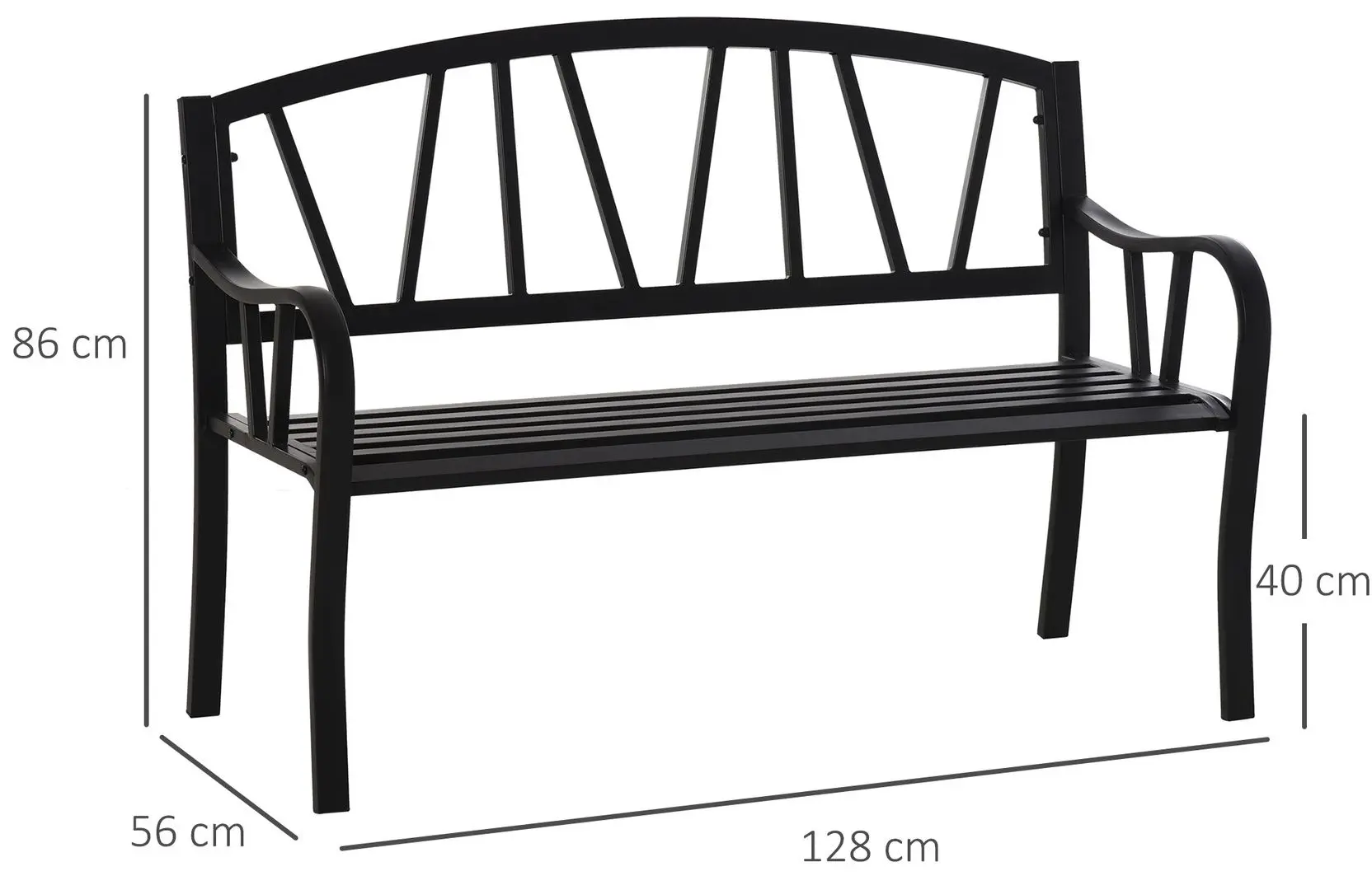 Banca Outsunny 84B-478 (Black) - 4