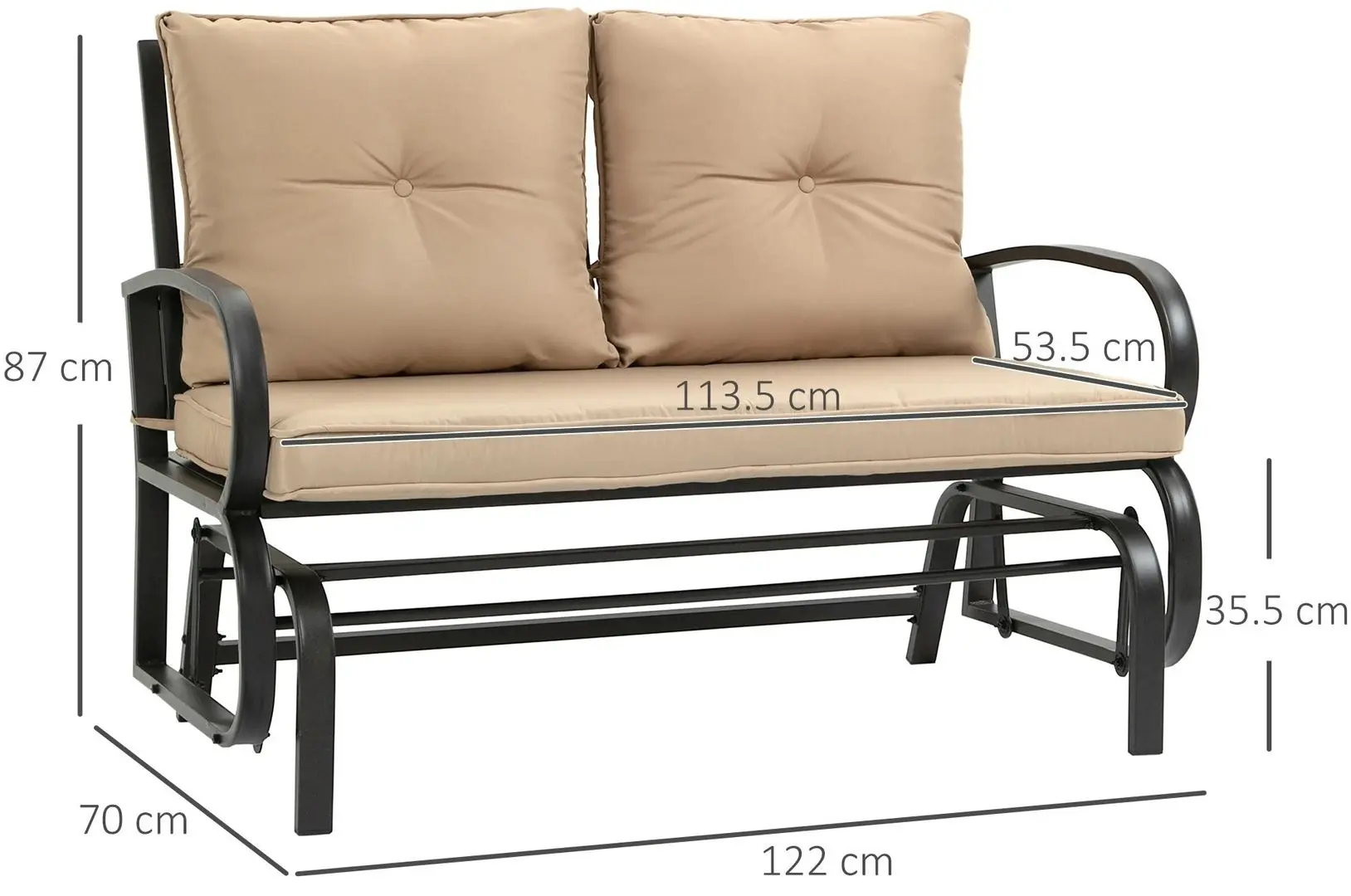 Banca Outsunny 84B-840 (Khaki/Black)