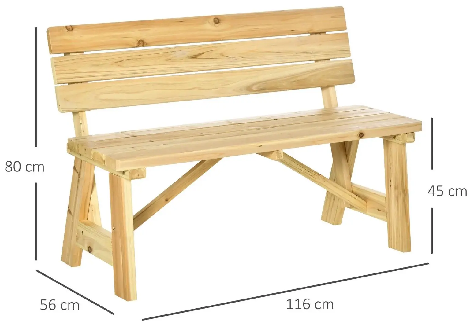 Banca Outsunny 84B-844ND (Natural) - 7