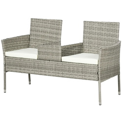 Banca cu masuta Outsunny 867-181V00GG (Cream/Grey) Thumb