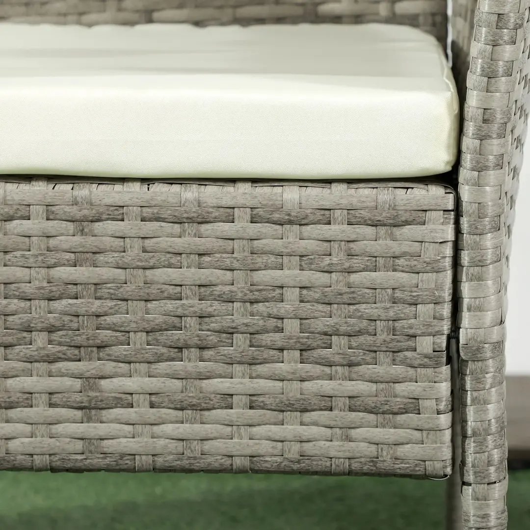 Banca cu masuta Outsunny 867-181V00GG (Cream/Grey)