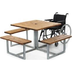Set masa cu banci si loc pentru persoane cu dizabilitati PlayPark PD-013 (Woody) Thumb