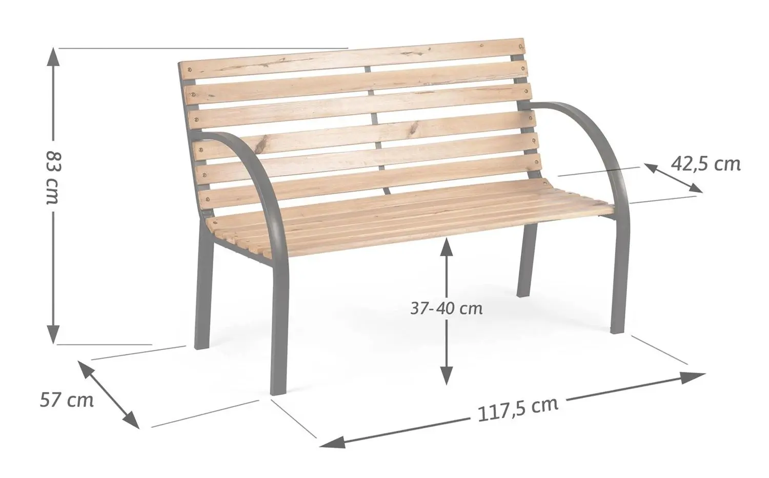 Скамейка Sofotel Luca (Wood/Graphite)