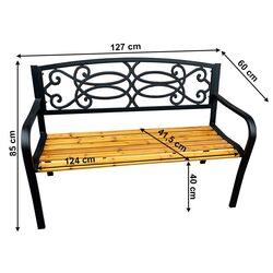 Скамейка Tempo Kondela Rotina New (Black/Natural) Thumb