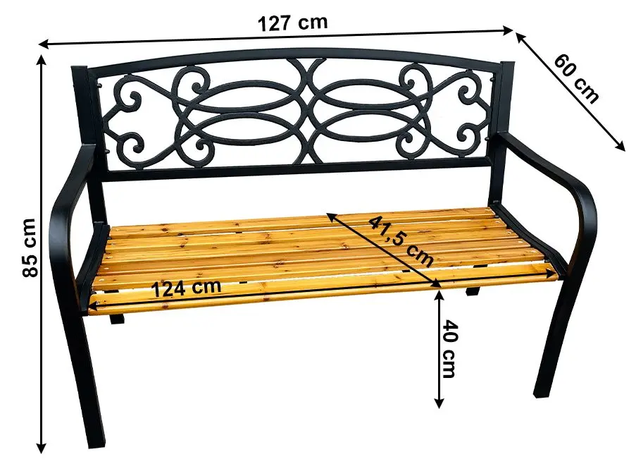Скамейка Tempo Kondela Rotina New (Black/Natural)