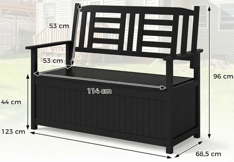 Скамейка Costway JV12803DK (Black) - 3
