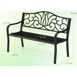 Скамейка Costway NP12453BK 127 cm (Black) Thumb
