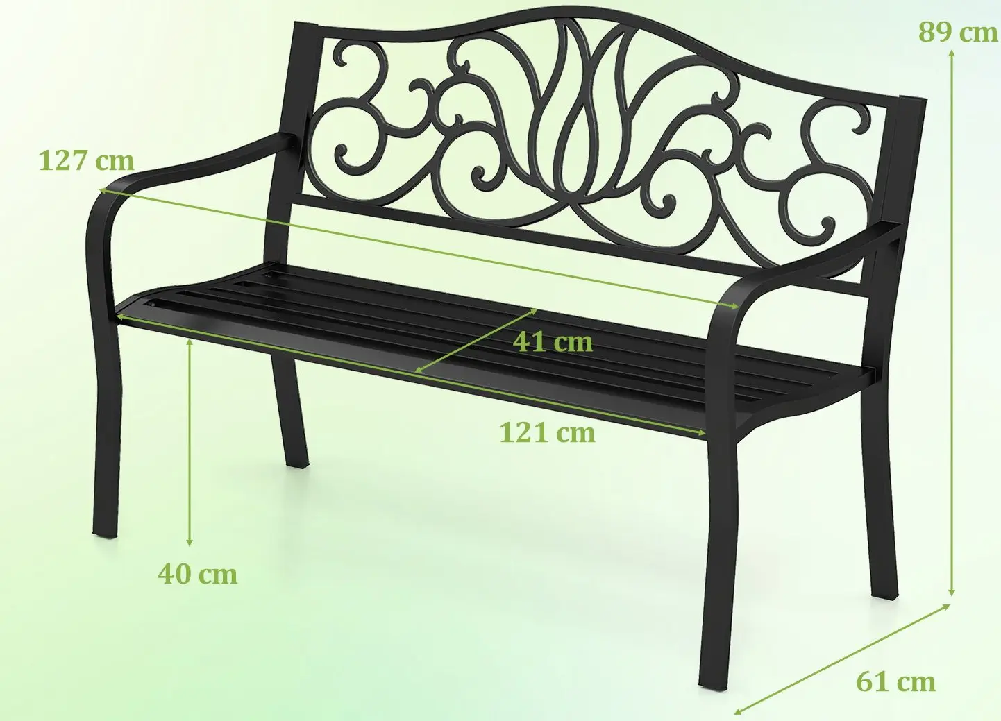 Скамейка Costway NP12453BK 127 cm (Black) - 3