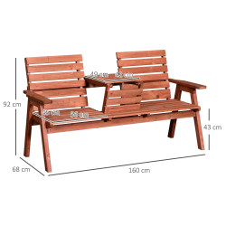 Садовая скамейка Outsunny 84B-395 (Natural) Thumb