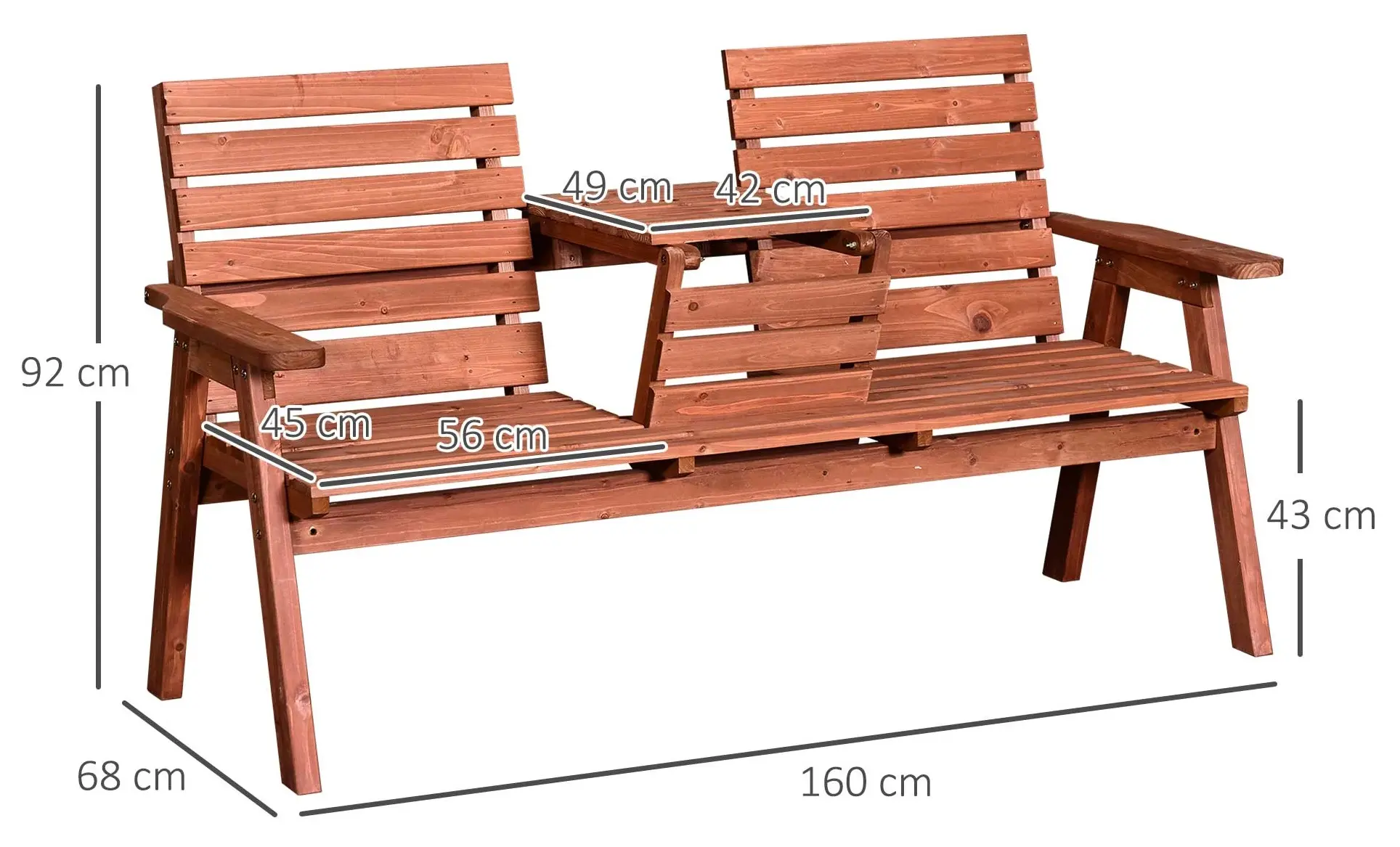 Садовая скамейка Outsunny 84B-395 (Natural) - 4