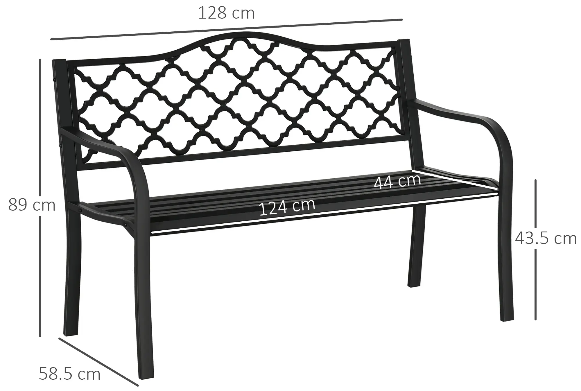 Banca de gradina Outsunny 84B-754 (Black) - 3