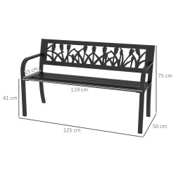 Banca de gradina Outsunny 84G-246V00BK (Black) Thumb