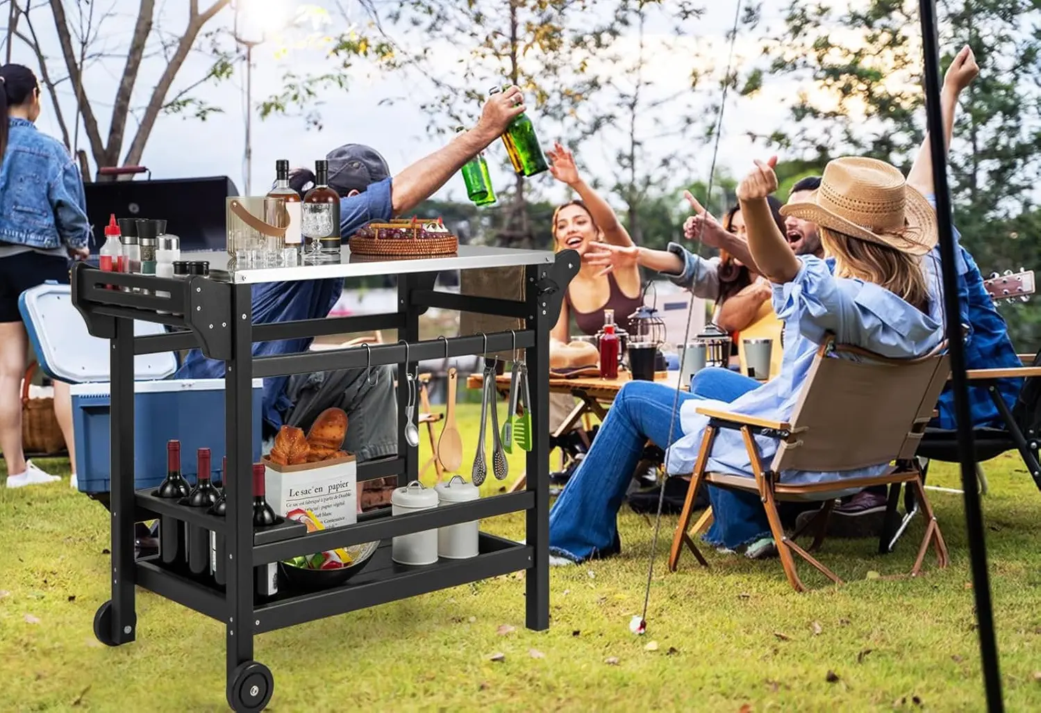 Carucior de servire Costway NP11555BK (Black)