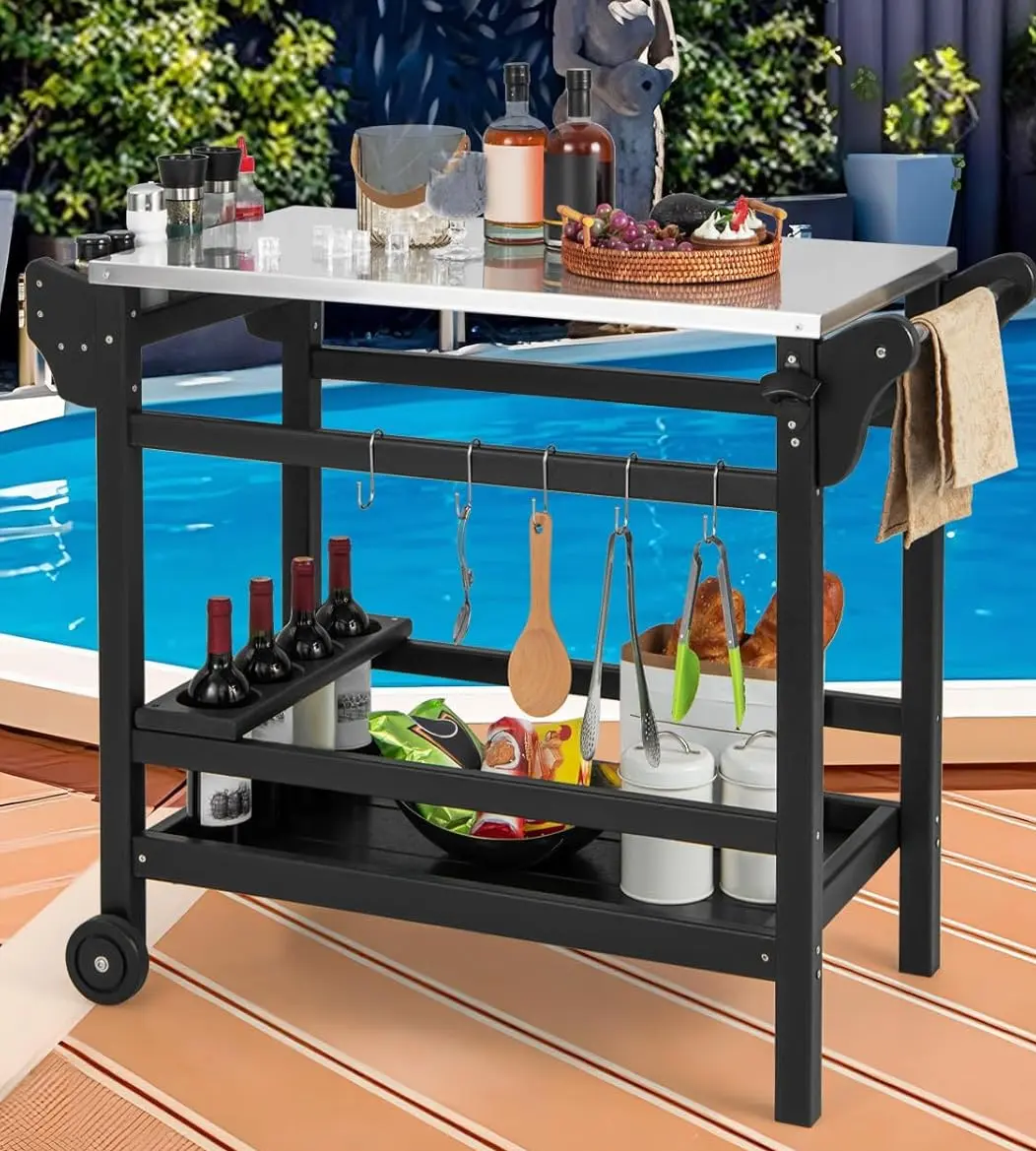 Carucior de servire Costway NP11555BK (Black)