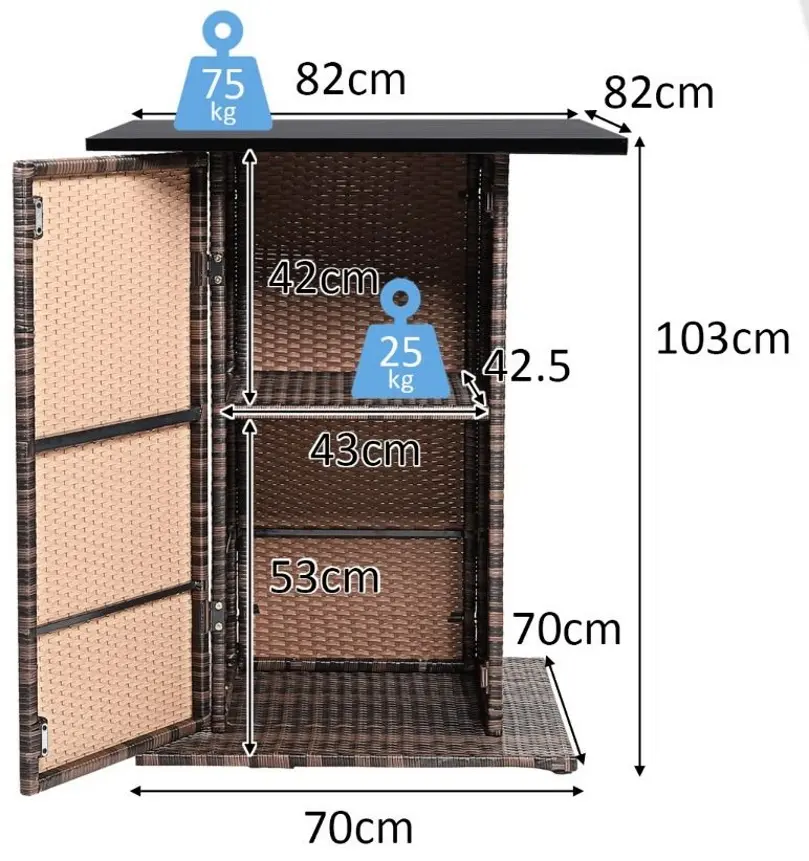 Masa Costway HW68244WH-12 (Brown) - 6