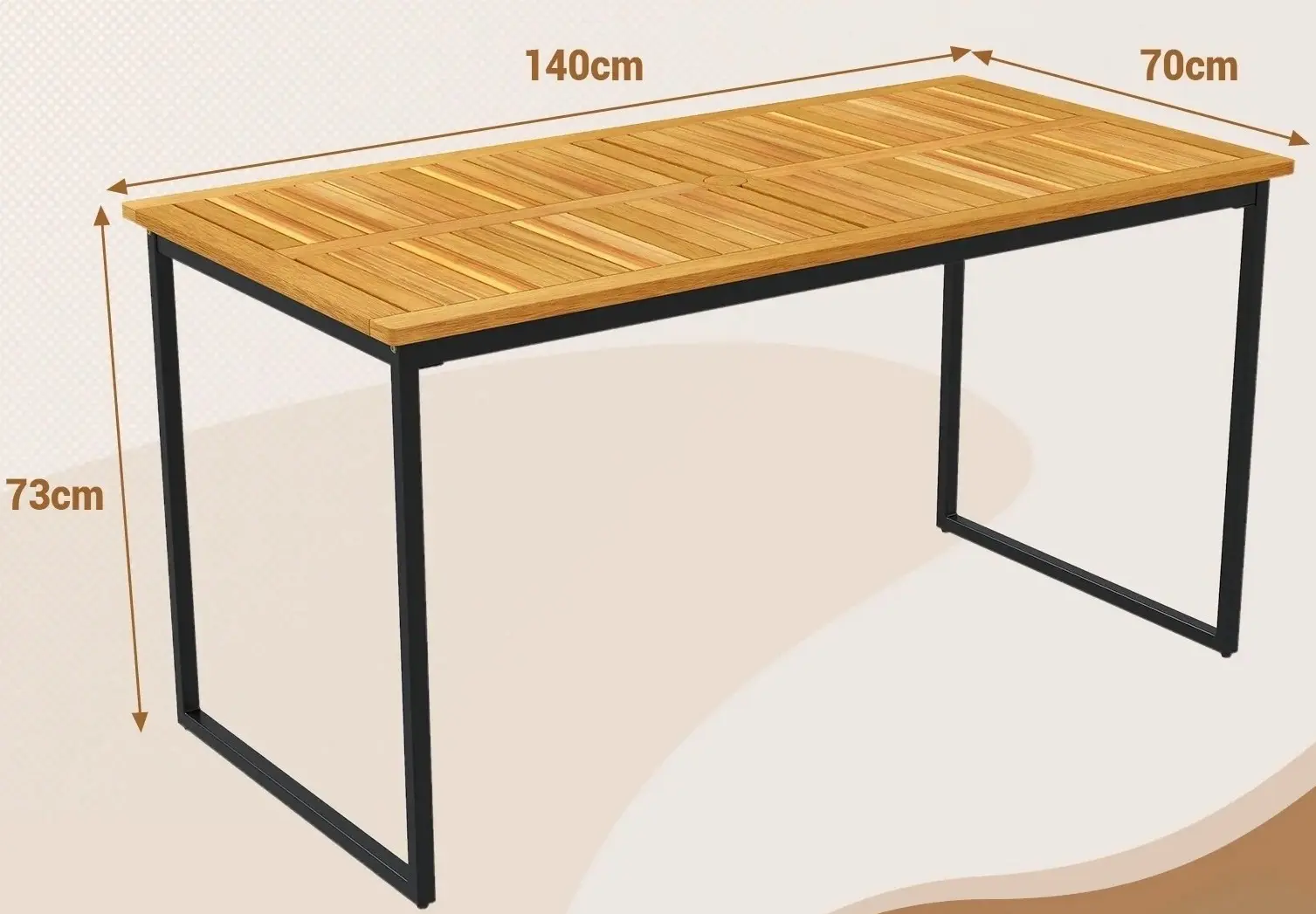 Masa Costway HW72937 (Natural/Black) - 3